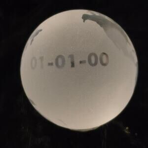 Vintage At Home International Y2k 01-01-00 Glass Paperweight Globe 2"